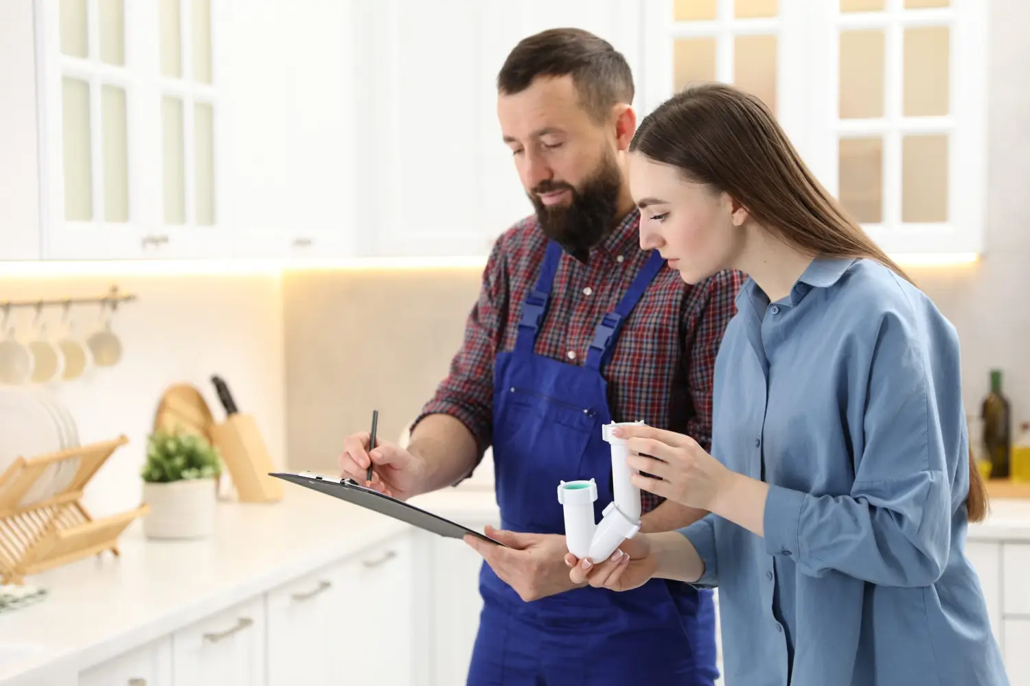 Modern residential drainage system with pipes and water flow installation